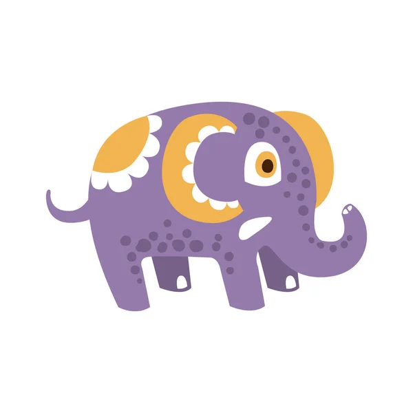 Adorable personaje de elefante de dibujos animados posando vector ilustración — Vector de stock