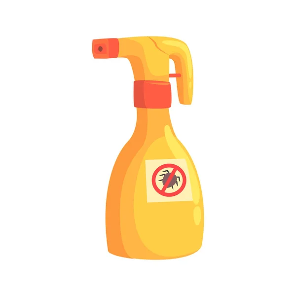 喷雾瓶的螨或蜱虫杀虫剂卡通矢量图 — 图库矢量图片