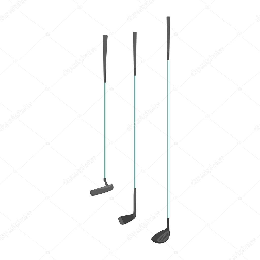 Sport golf clubs cartoon vector Illustration
