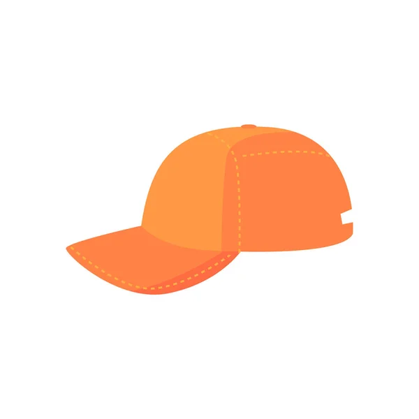 Orange baseball cap, sport equipment cartoon vector Illustration — Stock Vector