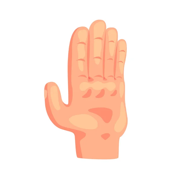 Fermare gesto mano segno vettore cartone animato Illustrazione — Vettoriale Stock