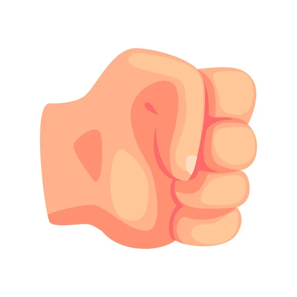 Clenched male fist hand gesture cartoon vector Illustration — Stock Vector