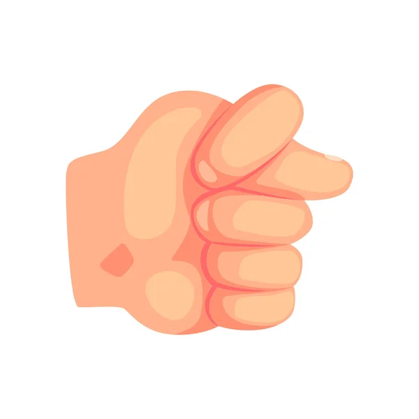 Hand tonen een fig gebaar cartoon vector illustratie — Stockvector