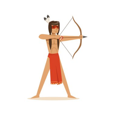 Kızılderili Kızılderili bir yay çekim