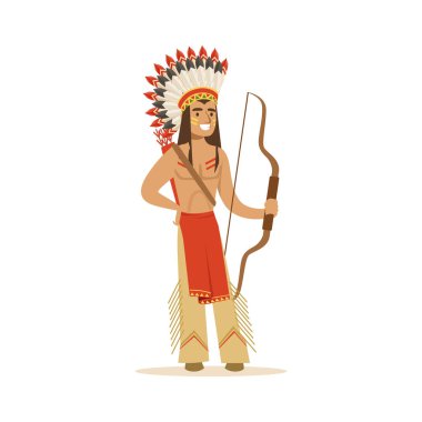 Kızılderili Kızılderili bir yay ile