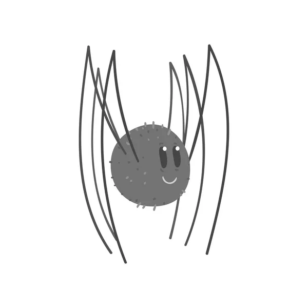 Bonito desenho animado personagem aranha preta — Vetor de Stock