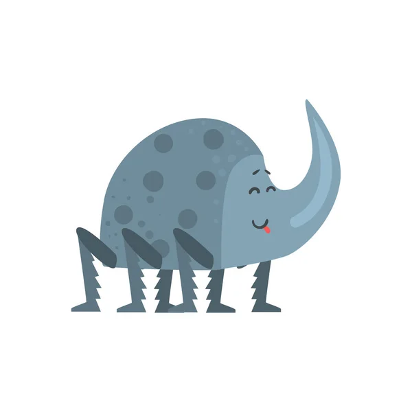 Cute cartoon rhinoceros beetle character — Stock Vector