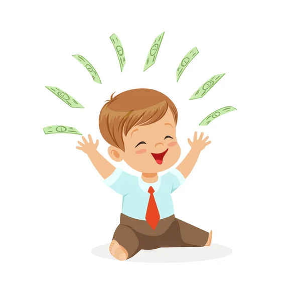 Happy boy businessman — Stock Vector