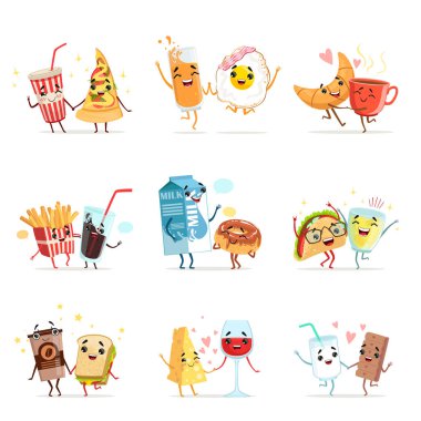 Şirin komik gıda çizgi film karakterleri