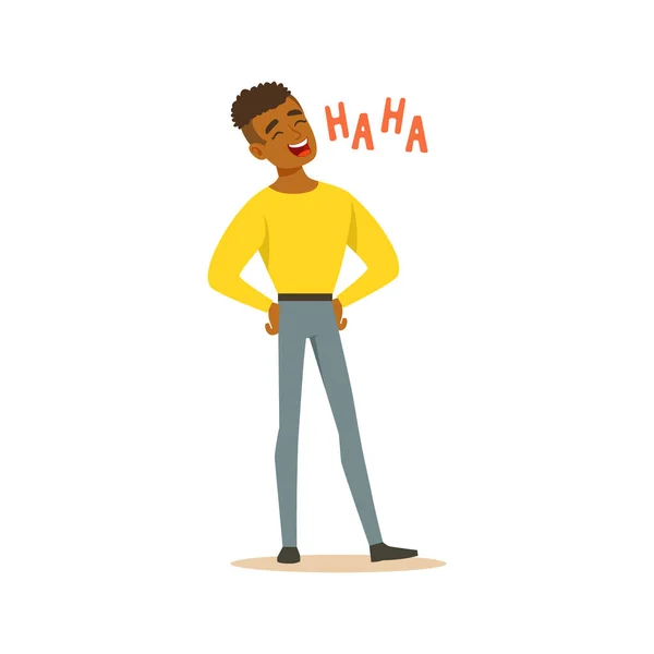 Homme riant à haute voix — Image vectorielle