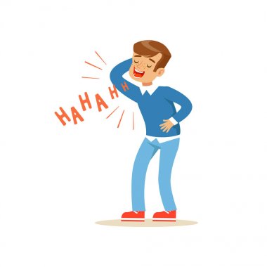 Kahkahalarla gülmekten mutlu çocuk