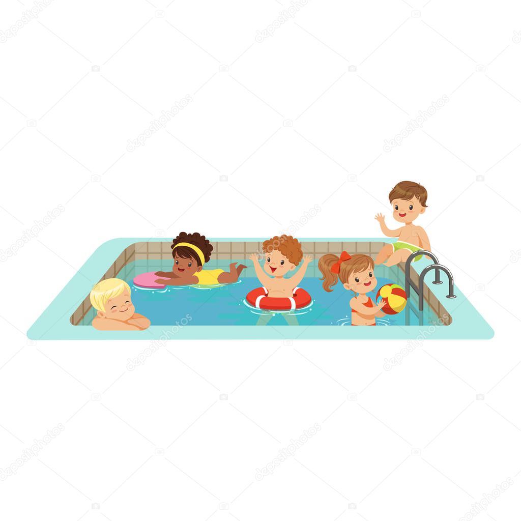 kids having fun in a swimming pool