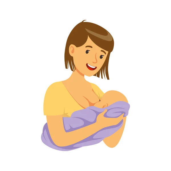 Madre amamantando a su bebé — Archivo Imágenes Vectoriales