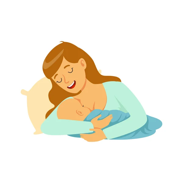 Mother  breastfeeding her baby — Stock Vector