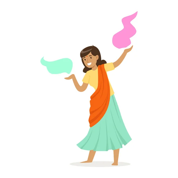 Femme indienne dansant — Image vectorielle