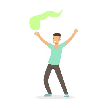 Gündelik giysiler içindeki genç adam.  