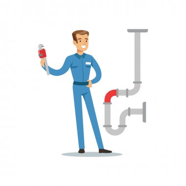 Profesyonel tesisatçı adam karakter 
