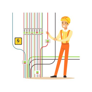 Profesyonel elektrikçi adam 