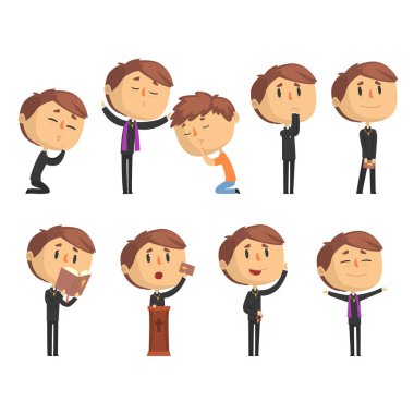 Genç çizgi film Katolik rahip  