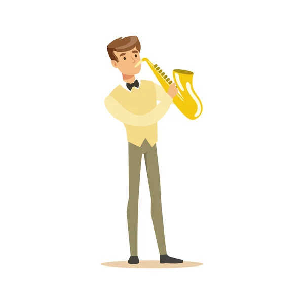 Musician playing a saxophone — Stock Vector
