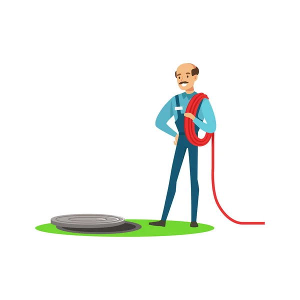 Персонаж профессионального водопроводчика — стоковый вектор