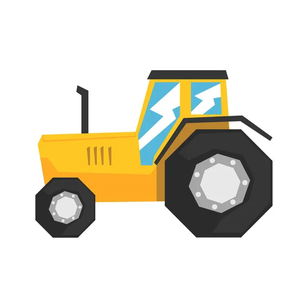 Yellow tractor Illustration — Stock Vector