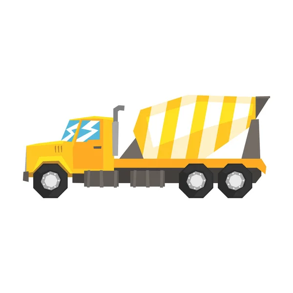 노란색 콘크리트 믹서 트럭 — 스톡 벡터