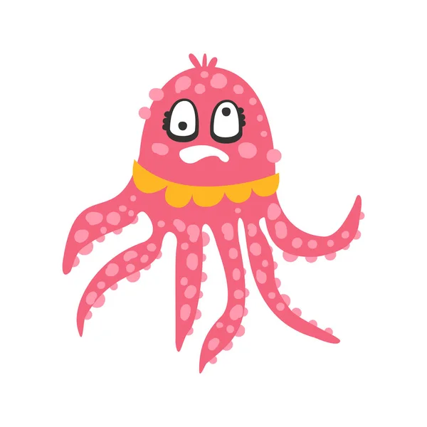 Cartoon roze octopus — Stockvector