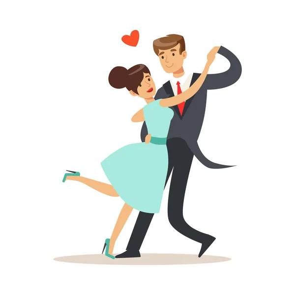 Elegantní pár v lásce tanec — Stockový vektor