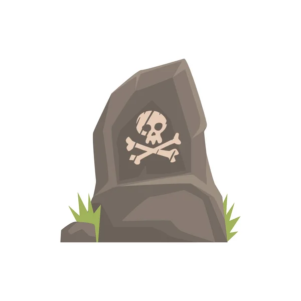 頭骨および骨の墓石 — ストックベクタ