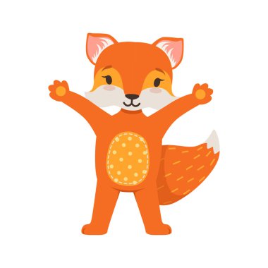 Şirin turuncu tilki karakter 