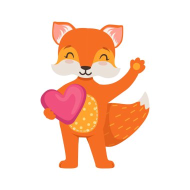 Şirin turuncu tilki karakter 