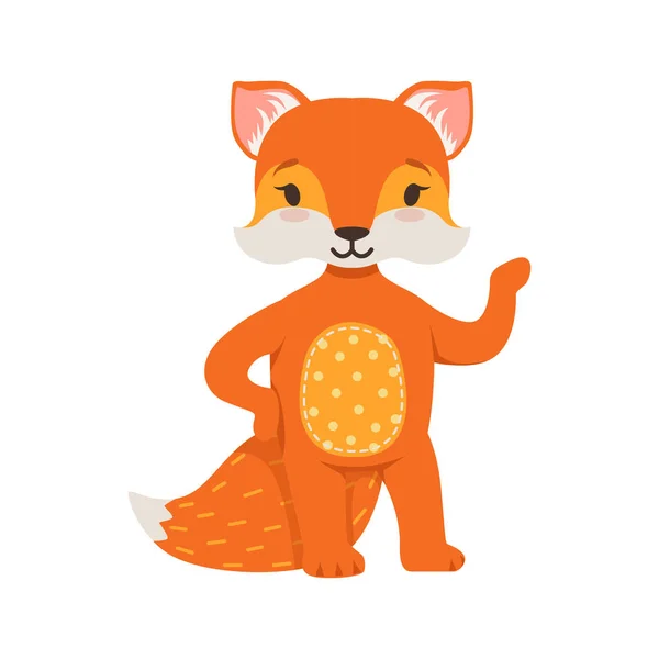 Lindo personaje de zorro naranja — Vector de stock