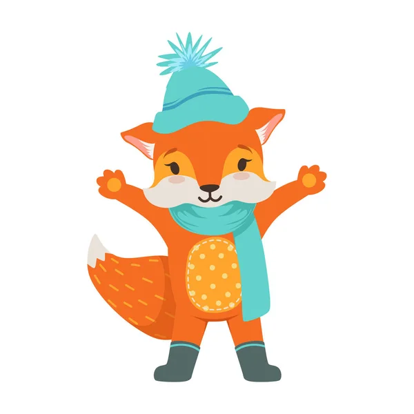 Niedlichen orangen Fuchs Charakter — Stockvektor