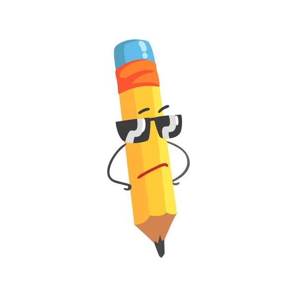 Crayon jaune dessin animé mignon — Image vectorielle