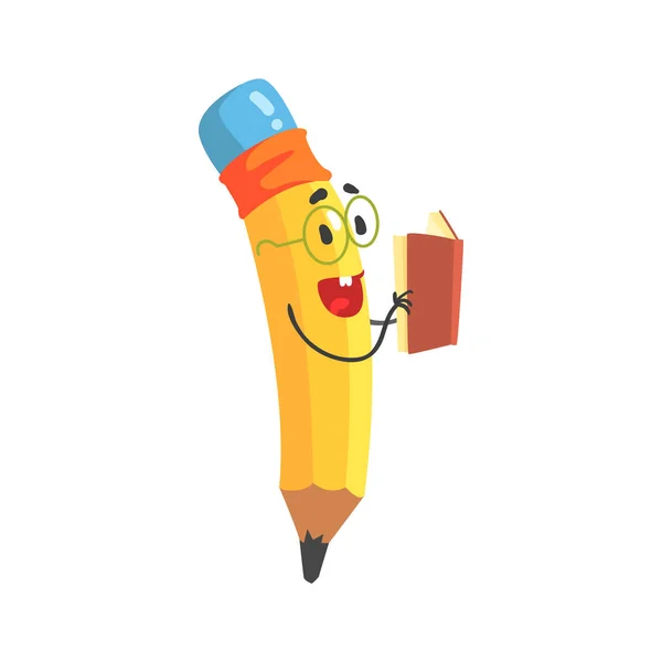 Crayon jaune dessin animé mignon — Image vectorielle