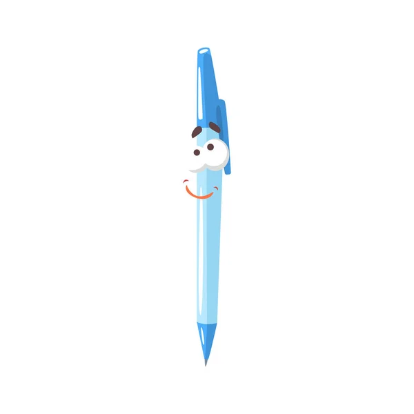 Schattig frienfly cartoon blauwe pen — Stockvector