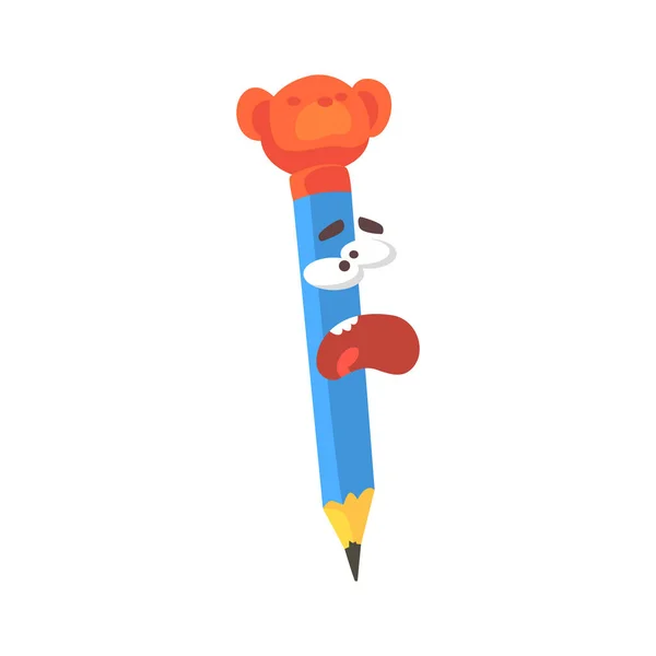 Crayon de dessin animé bleu personnage comique — Image vectorielle