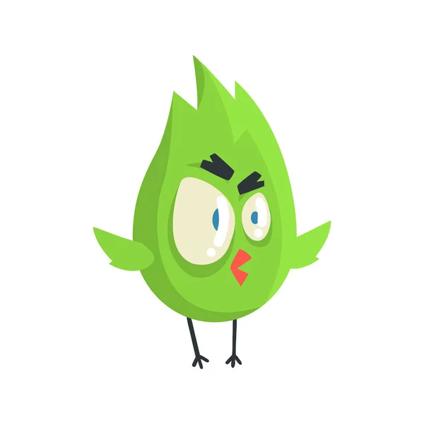 Ładny zielony zły ptak — Wektor stockowy