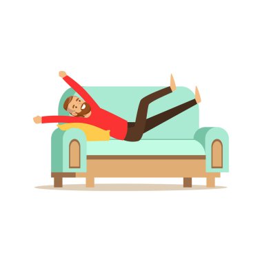 Adam kanepede yatan genç sakallı 