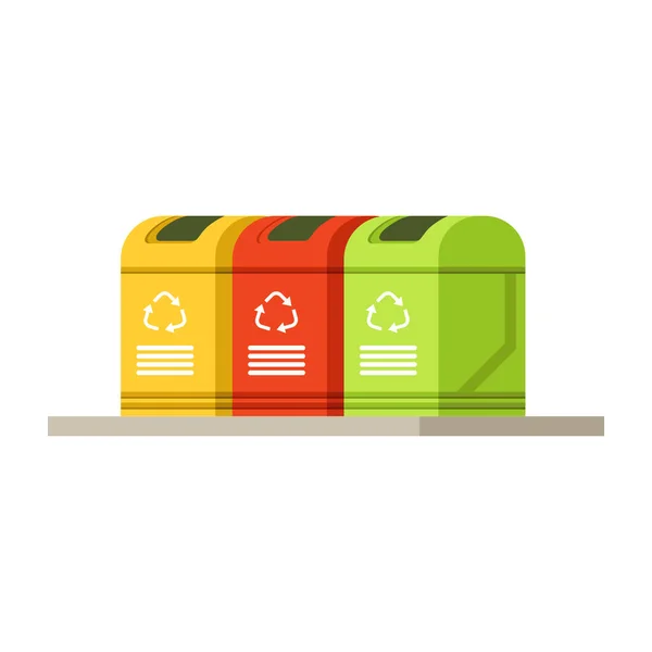 Trash recycling containers — Stock Vector