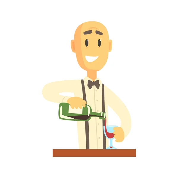 Karakter pria bartender - Stok Vektor