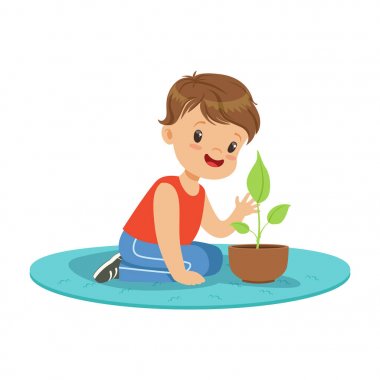 Şirin küçük çocuk. 