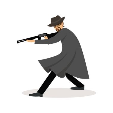 Mafya adam hafif makineli tüfek ile 