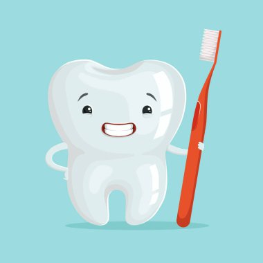 Beyaz çizgi film diş karakteri 