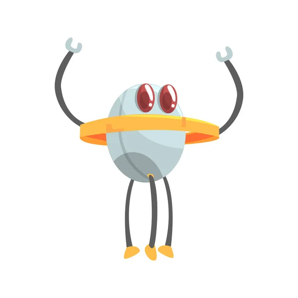 Personaje divertido robot de dibujos animados — Vector de stock