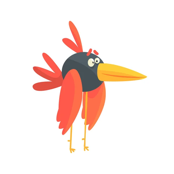 Cute funny long legged bird — Stock Vector
