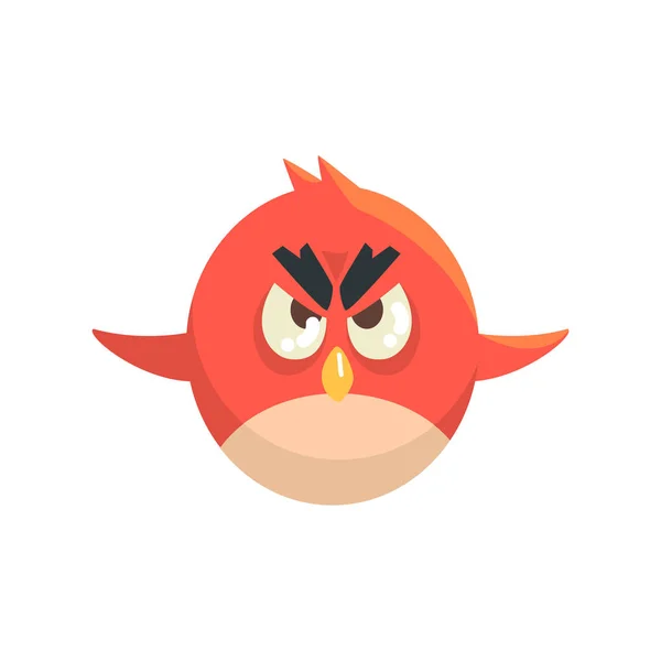 Pássaro de pintinho vermelho engraçado bonito — Vetor de Stock