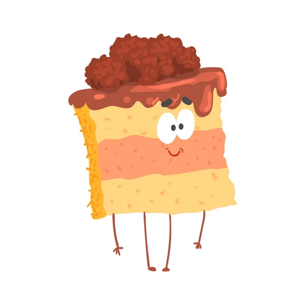 Sevimli tatlı pasta karakter — Stok Vektör