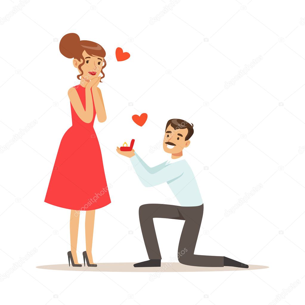 Elegant man proposing marriage to woman